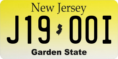 NJ license plate J19OOI