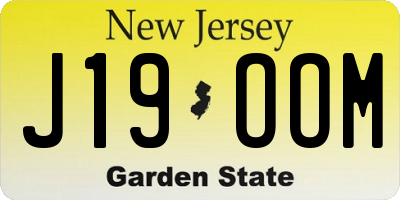 NJ license plate J19OOM