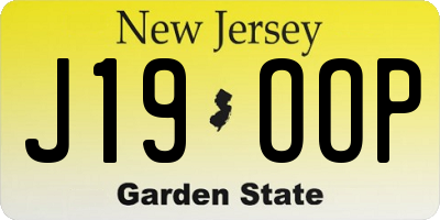 NJ license plate J19OOP