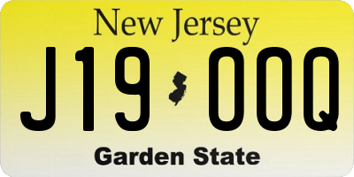 NJ license plate J19OOQ