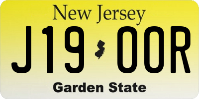 NJ license plate J19OOR