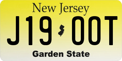 NJ license plate J19OOT