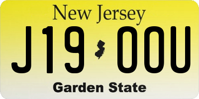 NJ license plate J19OOU