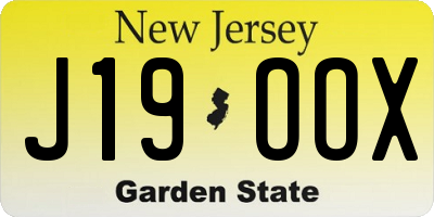 NJ license plate J19OOX