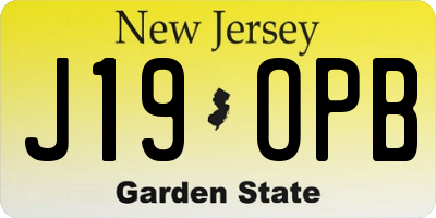 NJ license plate J19OPB