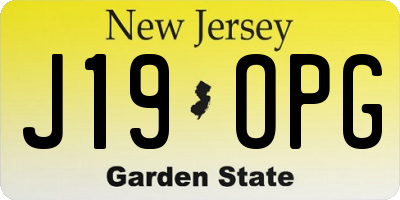 NJ license plate J19OPG