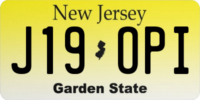 NJ license plate J19OPI