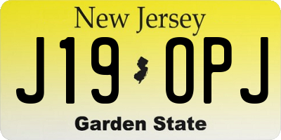 NJ license plate J19OPJ