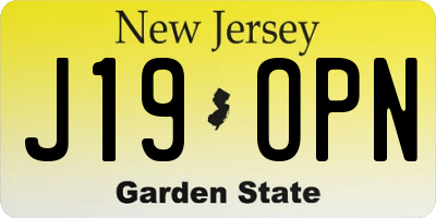NJ license plate J19OPN