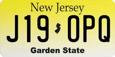 NJ license plate J19OPQ