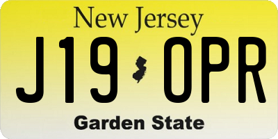 NJ license plate J19OPR