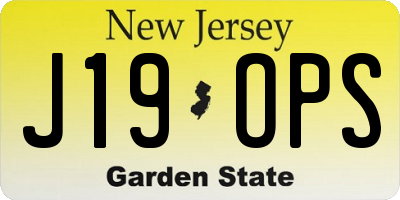NJ license plate J19OPS