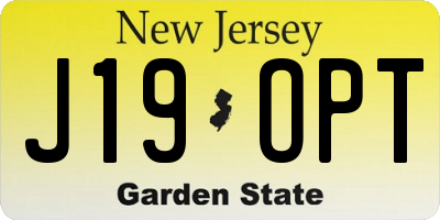 NJ license plate J19OPT