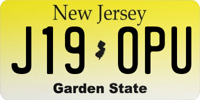 NJ license plate J19OPU