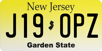 NJ license plate J19OPZ