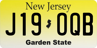 NJ license plate J19OQB