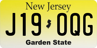 NJ license plate J19OQG