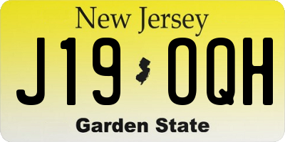 NJ license plate J19OQH