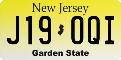 NJ license plate J19OQI