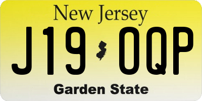NJ license plate J19OQP
