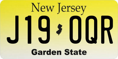 NJ license plate J19OQR