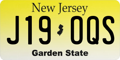 NJ license plate J19OQS