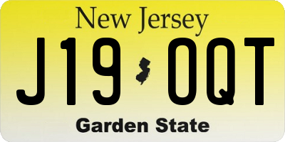 NJ license plate J19OQT