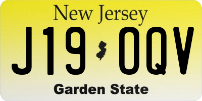 NJ license plate J19OQV