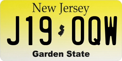NJ license plate J19OQW