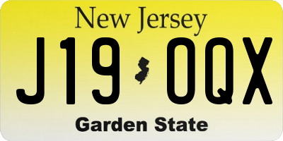 NJ license plate J19OQX
