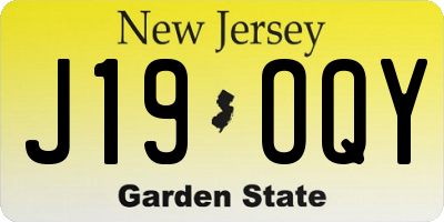NJ license plate J19OQY