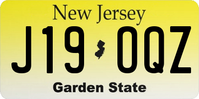 NJ license plate J19OQZ