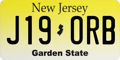 NJ license plate J19ORB