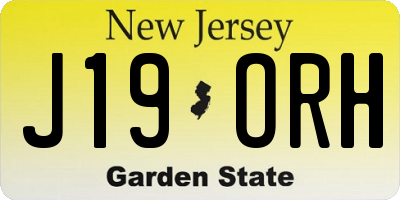 NJ license plate J19ORH