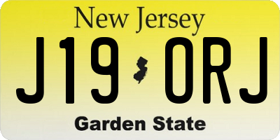 NJ license plate J19ORJ