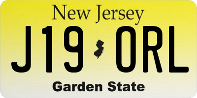 NJ license plate J19ORL