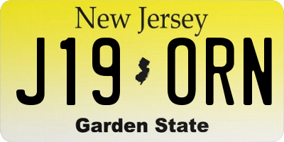 NJ license plate J19ORN