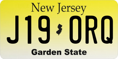 NJ license plate J19ORQ