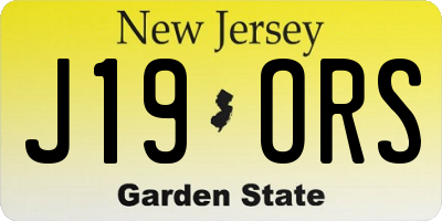 NJ license plate J19ORS