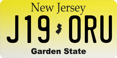 NJ license plate J19ORU