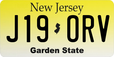 NJ license plate J19ORV