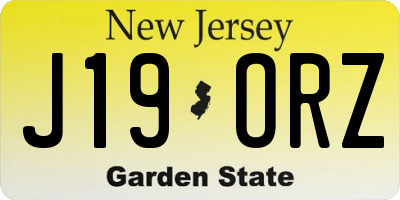 NJ license plate J19ORZ
