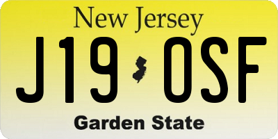 NJ license plate J19OSF