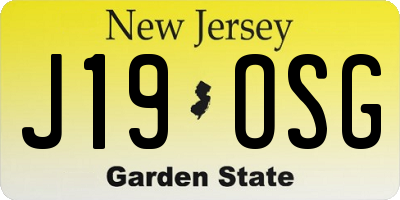 NJ license plate J19OSG