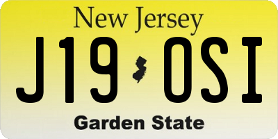 NJ license plate J19OSI