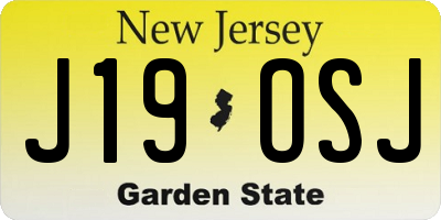 NJ license plate J19OSJ