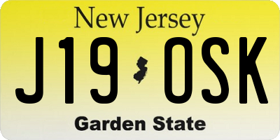 NJ license plate J19OSK