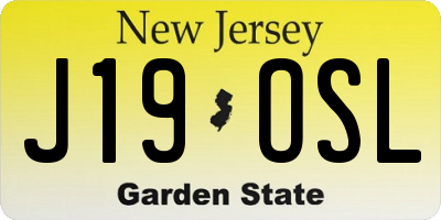 NJ license plate J19OSL