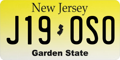 NJ license plate J19OSO