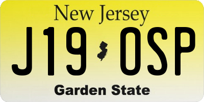 NJ license plate J19OSP